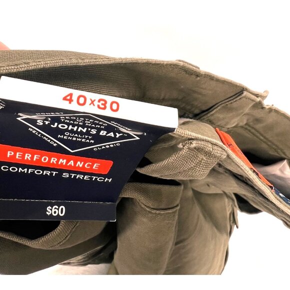 St. Johns Bay Mens Cargo Style Straight Leg Pants Size 40 x 30 Comfort Stretch - Picture 6 of 6